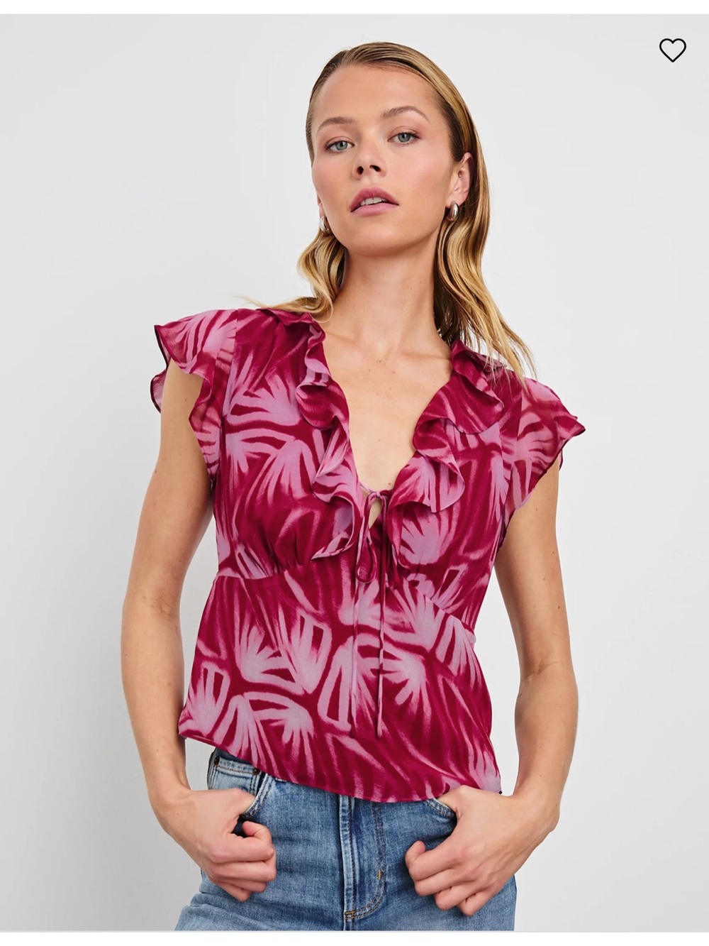 Rails Women’s Ruffled Tie-Front Carmine Top